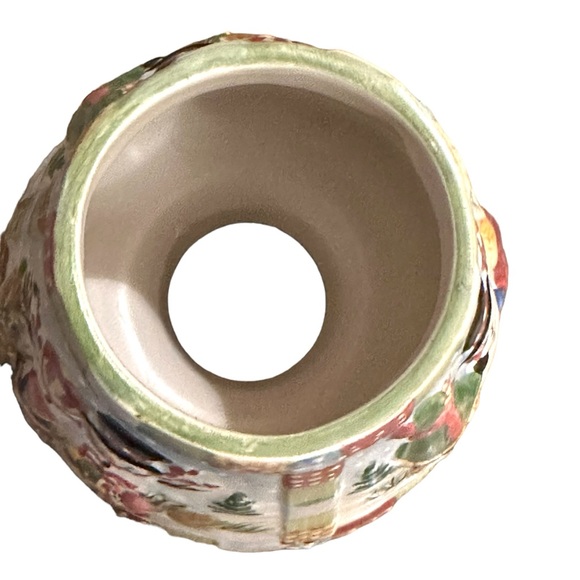 Ceramic YANKEE CANDLE SHADE Quilt Snow Winter Snowman ~ 3” Tall - Picture 9 of 10